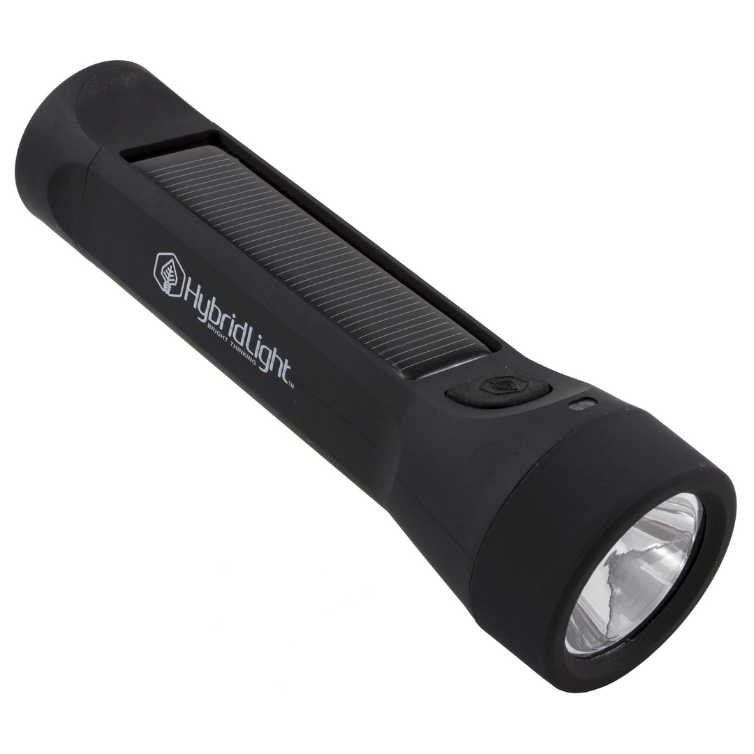 Journey 700 Solar Flashlight Black front angle