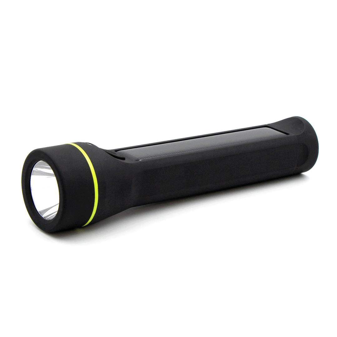 Journey 1000 Solar Flashlight Black left side