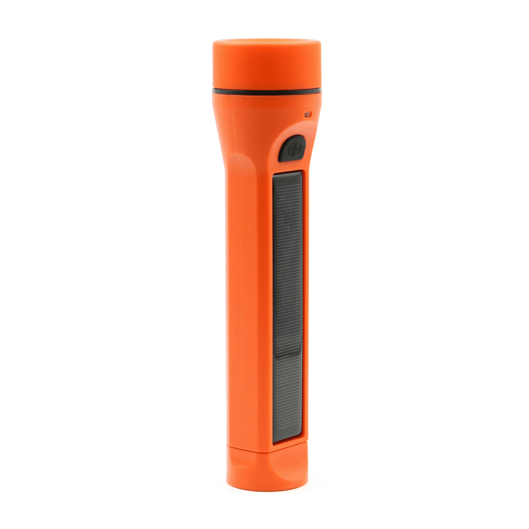 Journey 1000 Solar Flashlight Orange upright left side