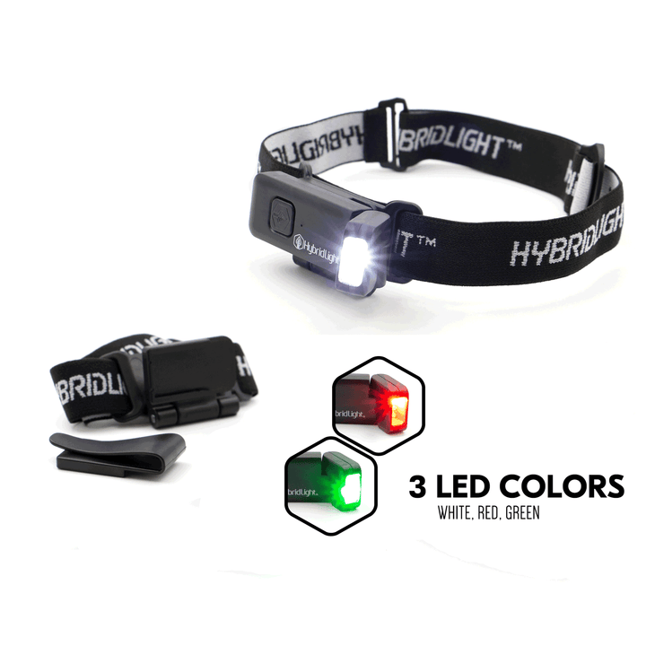 NAV Headlamp white red and green leds with headband and clip