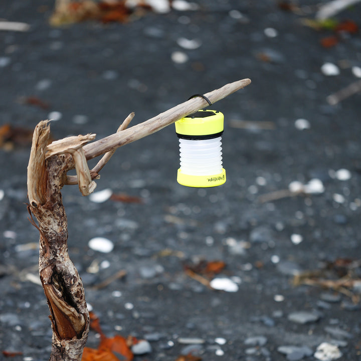 PUC 150 Expandable Lantern Yellow hanging from stick