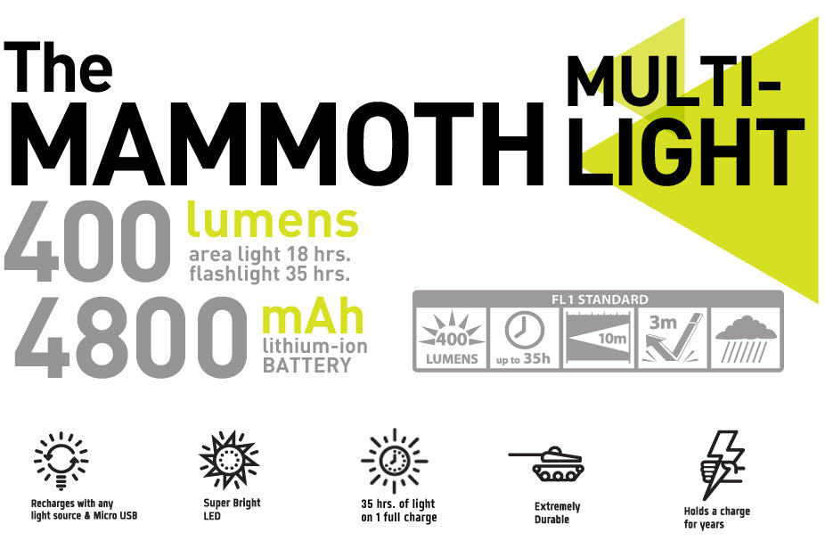 Mammoth Multi Light / Charger – Hybrid Light Official